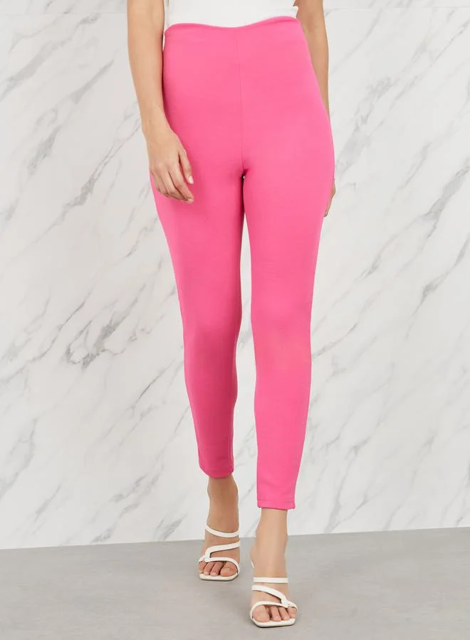 Take Two Textured Asymmetric High Rise Waistband Leggings