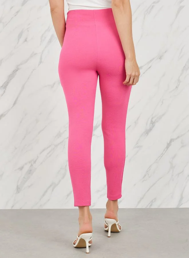 Take Two Textured Asymmetric High Rise Waistband Leggings