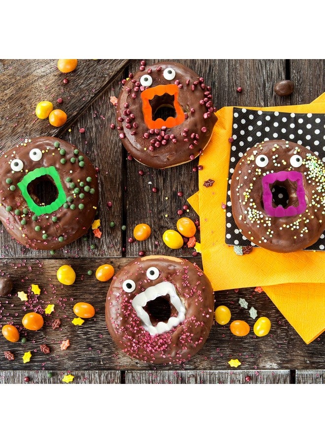 Kathfly 296 Bulks Halloween Vampire Fangs And Vampire Donuts 96 Pcs Colorful Plastic Fake Denture Teeth For Kids 200 Pcs Vampire Donuts For Halloween Treat Bags School Trunk Or Treat Halloween Donuts Decor  - Image 2