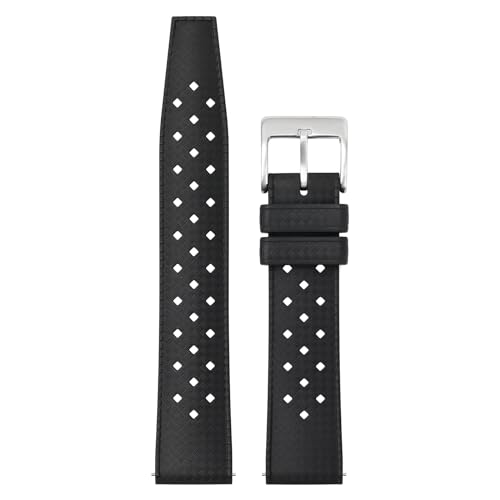 TACTICAL FROG FKM Rubber Watch Strap Fast-Release Tropical Fluororubber 20mm Rubber Watch Band, Soft Breathable Universal Replacement for Men Women Stainless Steel Buckle - Image 1