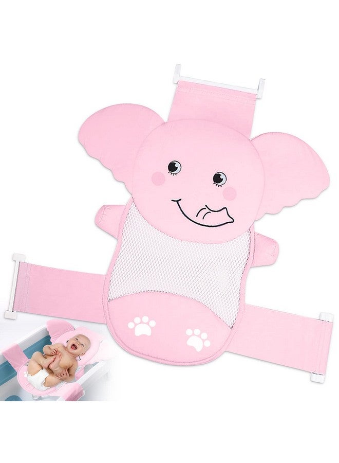 AIR&TREE Baby Bath Seat Support Net, Quick Drying, Adjustable, Comfortable, Non-Slip, Infant Bathtub Sling Shower Mesh for a Tub, with Safety Support Corners (Pink) - Image 1