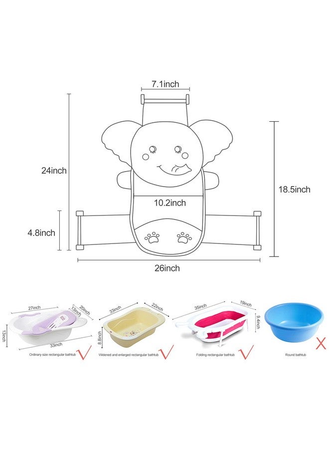 AIR&TREE Baby Bath Seat Support Net, Quick Drying, Adjustable, Comfortable, Non-Slip, Infant Bathtub Sling Shower Mesh for a Tub, with Safety Support Corners (Pink) - Image 4