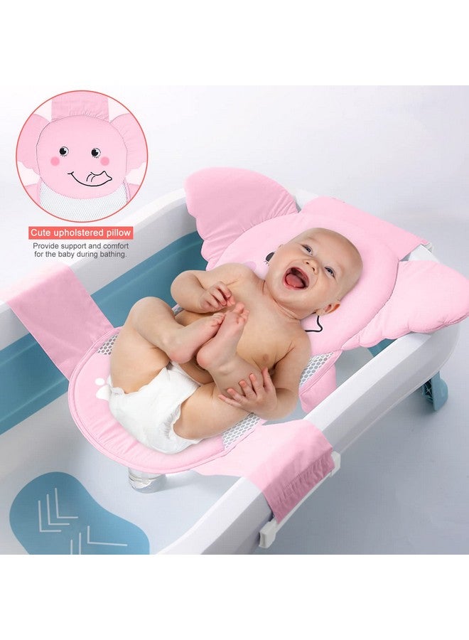AIR&TREE Baby Bath Seat Support Net, Quick Drying, Adjustable, Comfortable, Non-Slip, Infant Bathtub Sling Shower Mesh for a Tub, with Safety Support Corners (Pink) - Image 2
