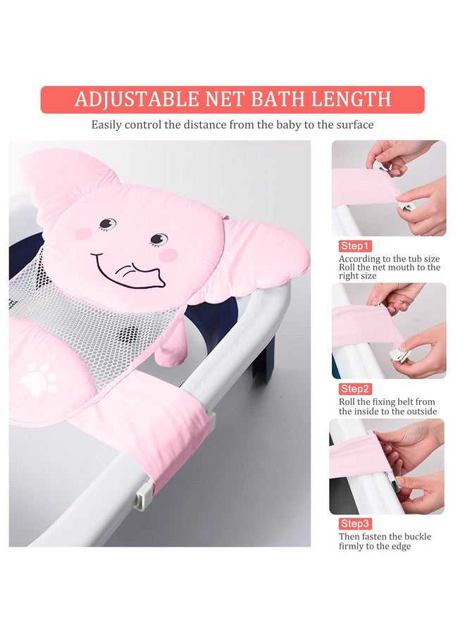AIR&TREE Baby Bath Seat Support Net, Quick Drying, Adjustable, Comfortable, Non-Slip, Infant Bathtub Sling Shower Mesh for a Tub, with Safety Support Corners (Pink) - Image 3