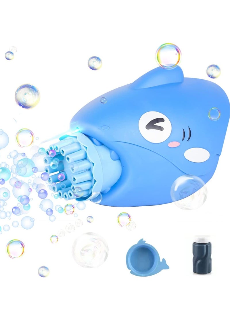 KASTWAVE Shark Bubble Gun with Light, Bubble Maker Machine for Summer Indoor Outdoor Activity Electric Automatic Bubble Blaster Party Favors Gift, Bubble Blower Toys for Kids Adults (Blue)  - Image 1