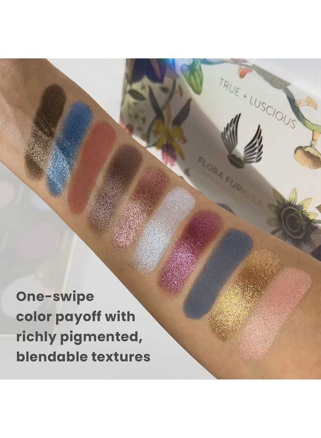 True + Luscious Flora Furiosa Eyeshadow Palette – Matte, Shimmer, Satin – Vegan, Talc-free and Cruelty Free – 10 Richly Pigmented Shades - Image 3