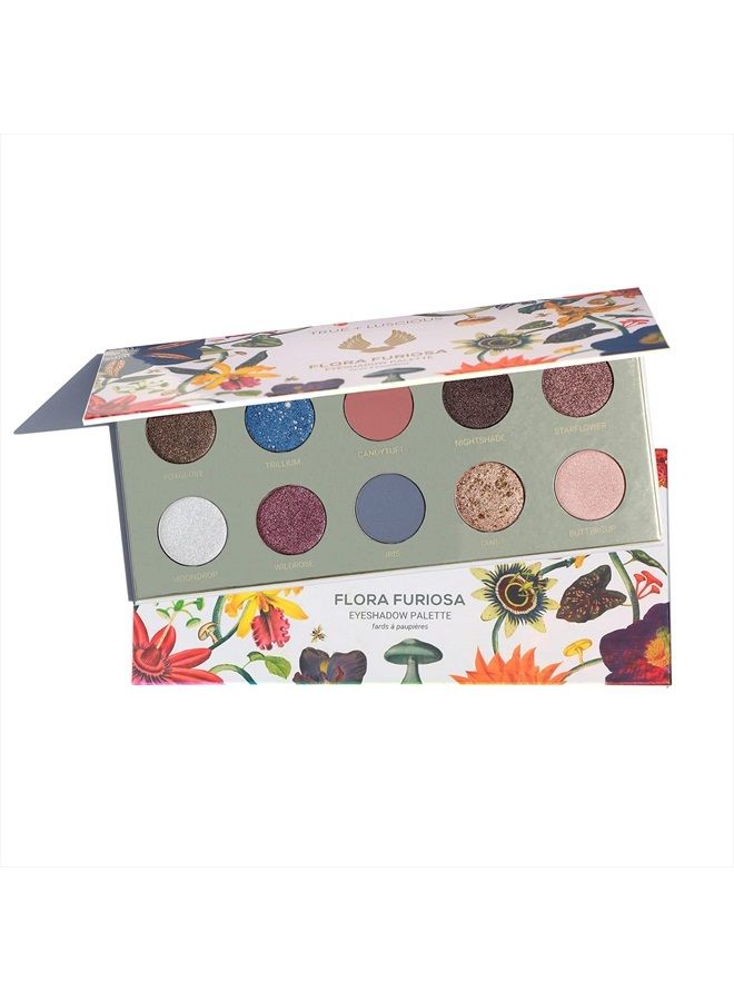 True + Luscious Flora Furiosa Eyeshadow Palette – Matte, Shimmer, Satin – Vegan, Talc-free and Cruelty Free – 10 Richly Pigmented Shades - Image 1