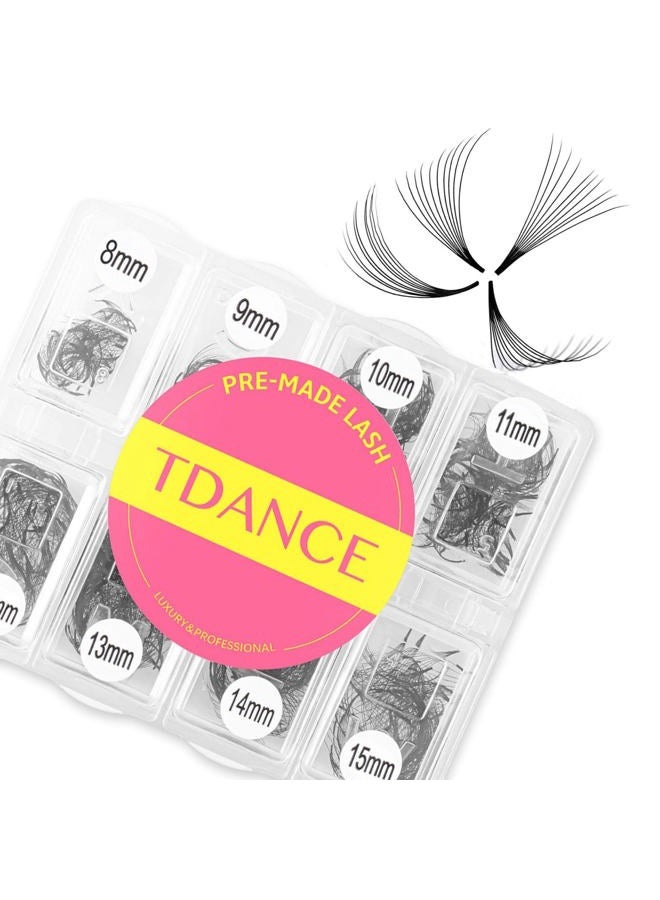 TDANCE 600 Fans Premade Fans Eyelash Extensions Natural & Volume Mixed Length Premade Lash Fans 5D-24D Handmade Promades Eyelash Fans C/D Curl Loose Fans(600-10D-0.07-D-8-15mm) - Image 1