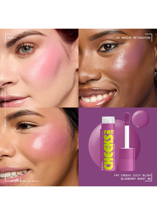 NYX PROFESSIONAL MAKEUP Fat Cheeks Juicy Blush, Liquid Blush, 12 HR Wear, Blueberry Burst - Image 5