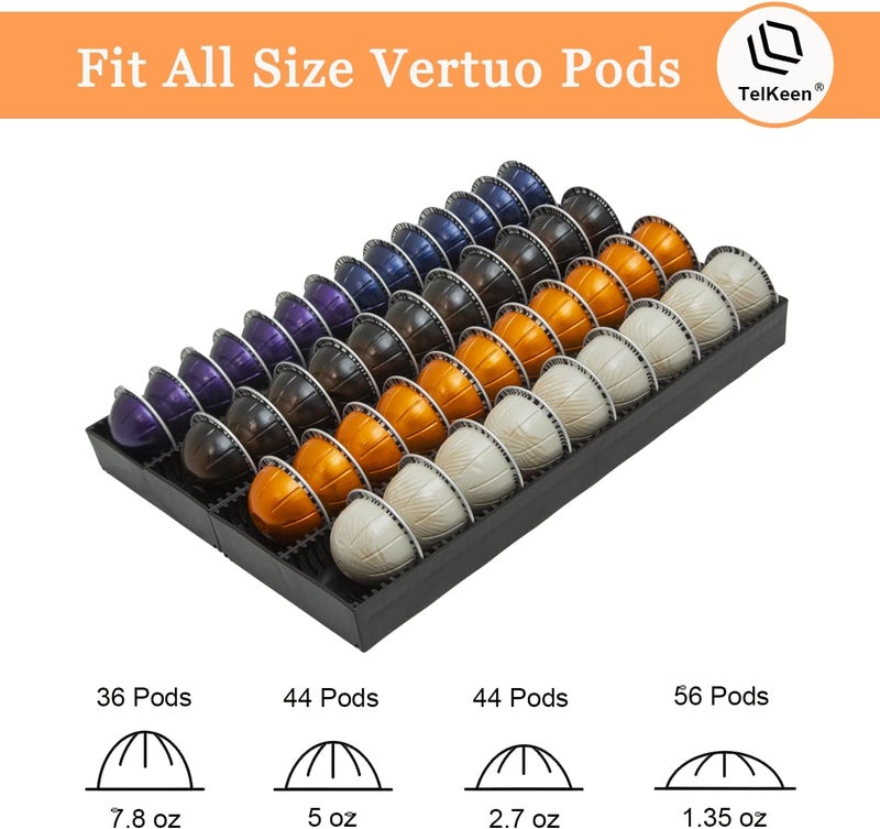 TECKEEN Coffee Pod Storage Holder Drawer Insert for Counter Compatible with Nespresso Vertuoline Capsules, Nespresso Pod Holder for Nespresso Vertuo for Home, Office, Coffee Station (2 Packs) - Image 4