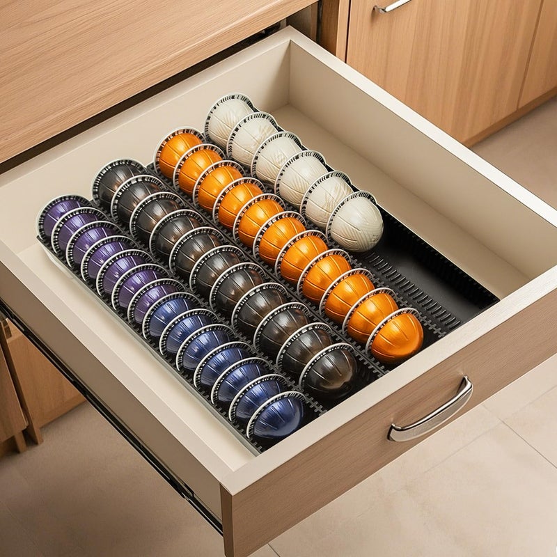 TECKEEN Coffee Pod Storage Holder Drawer Insert for Counter Compatible with Nespresso Vertuoline Capsules, Nespresso Pod Holder for Nespresso Vertuo for Home, Office, Coffee Station (2 Packs) - Image 1