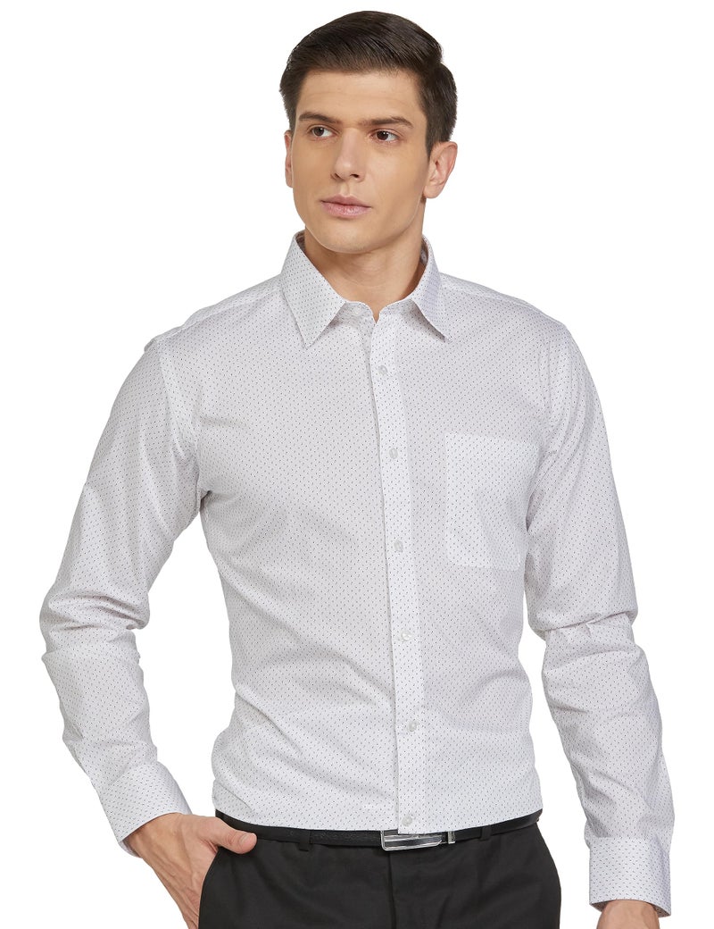 Raymond Men's Print Slim Fit 1 Shirt(Rmsx12128-G2_Light Grey), Size_40 - Image 1
