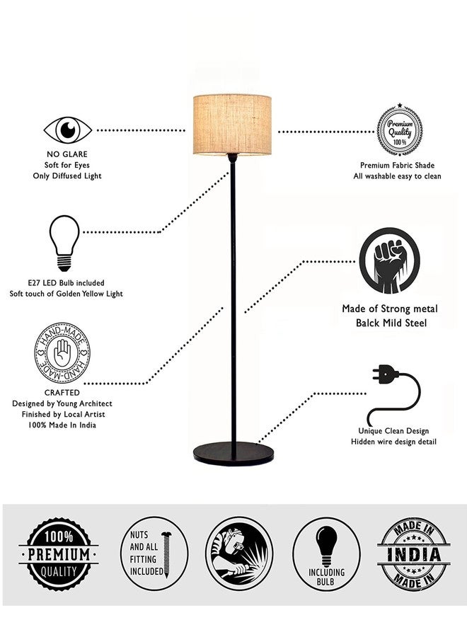 Twilight Floor Lamp with Wooden Base | Floor Lamp for Living Room | Side for Room, Standing Lamp | Corner Lamp for Living Room (Brown) - Image 5