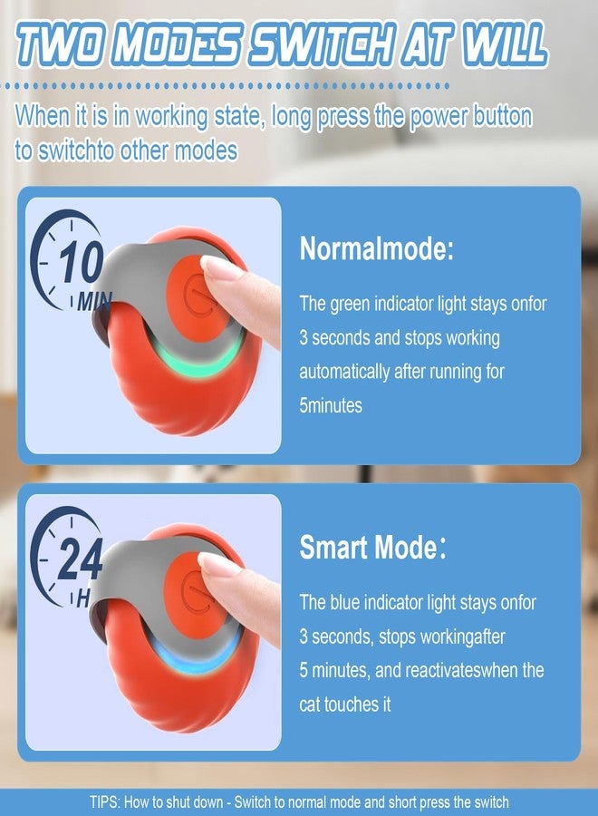 CHANCCI Speedy Tail 2.0,Speedy Tail Cat Toy,USB Rechargeable Smart Cat Toys Ball,Smart Interactive Cat Toy with 2 Modes,Automatic Moving Cat Toy Ball,Cat Toys for Indoor Cats Adult() - Image 3