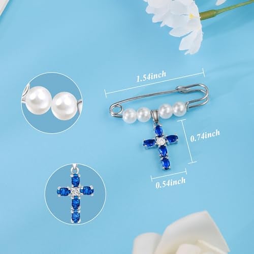 PEALICIOUS Something Blue Gift for Bride, Bridal Shower Gifts from Mom Sister Friend, Blue Bridal Bouquet Charm as Christian Wedding gifts, Pin Easily Attaches to Bridal Bouquet, Garter, Dress - Image 4
