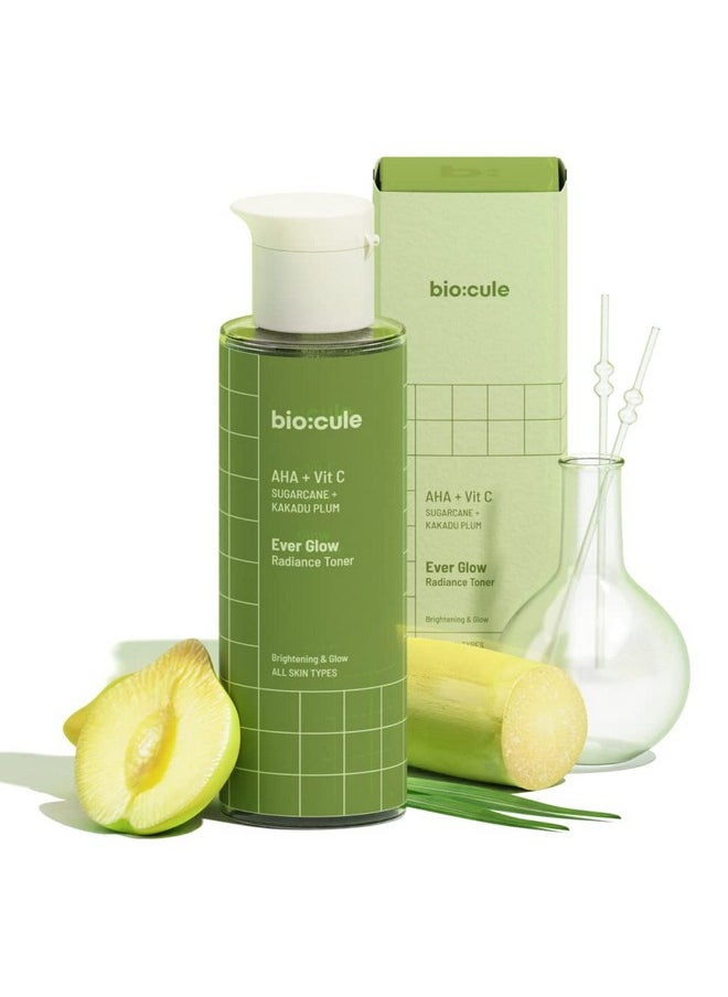 Biocule - Ever Glow Radiance Toner Drop With Glycolic Acid (Aha) Vitamin C And Aloe Vera Toner For Glowing Skin From Sugarcane & Kakadu Plum Brightening & Glow All Skin Types 100Ml - Image 1