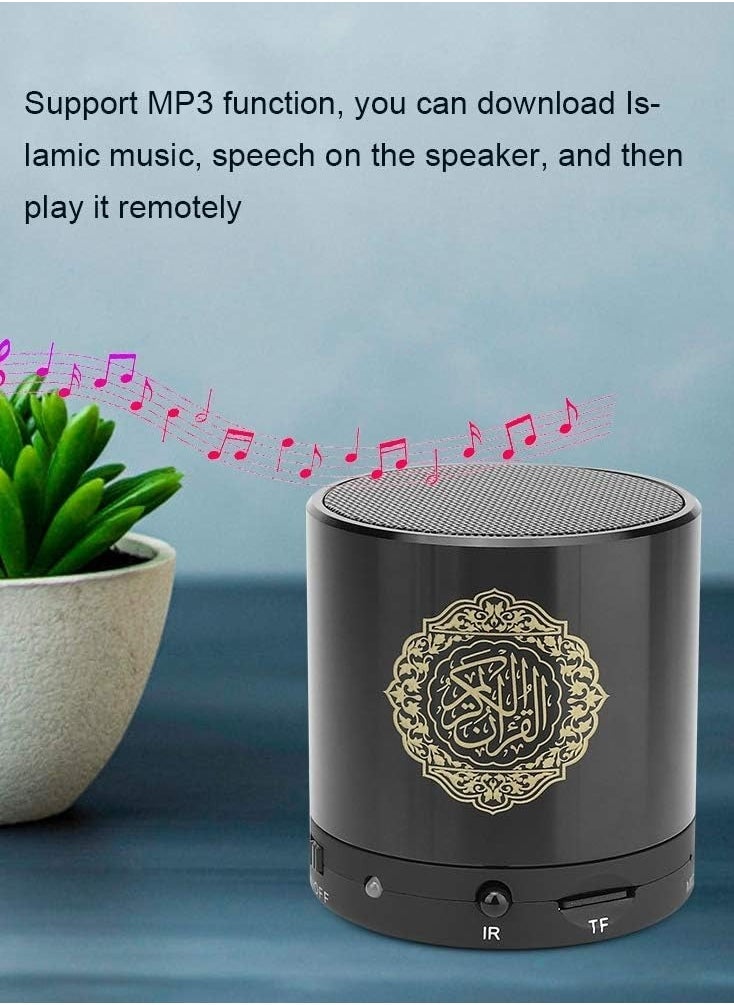 ELTRAZONE Digital Quran Speaker with Remote Control – Supports 5 Famous Reciters & Multiple Language Translations Including English, Arabic, Urdu – Portable Black Speaker for Clear Quranic Recitation, Easy Navigation & Spiritual Learning - Image 5