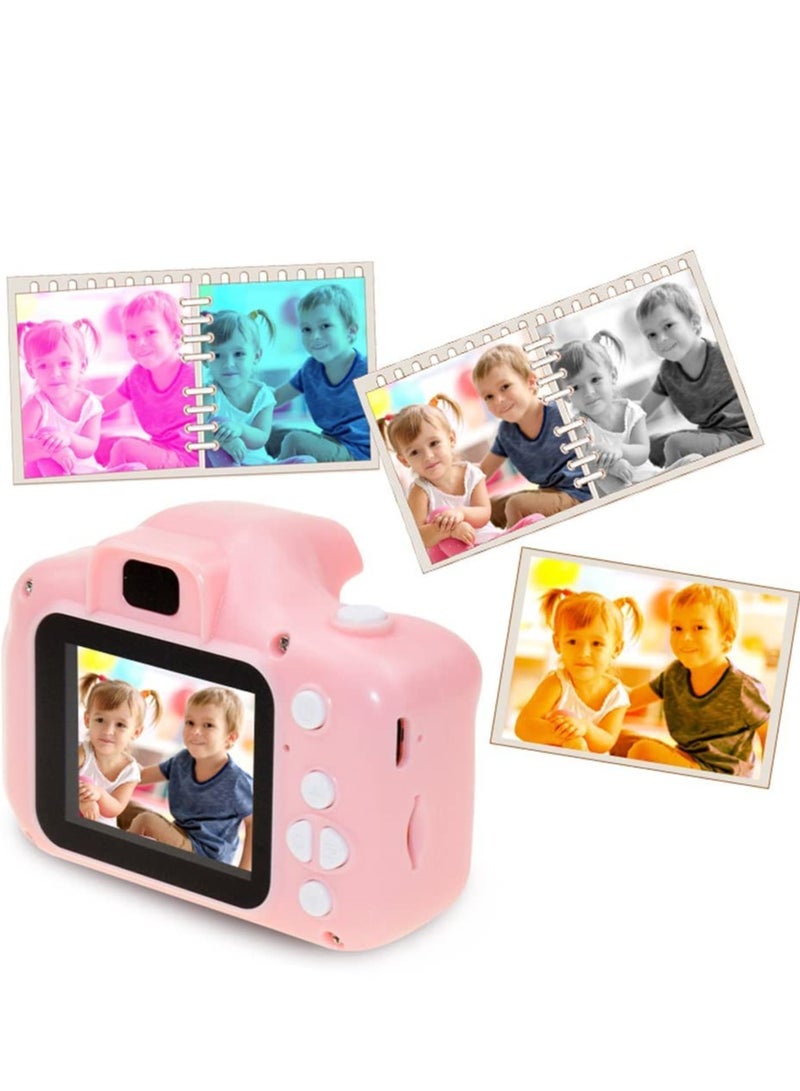 Generic Digital Camera for Kids Real | for Taking Photo, Recording and Playback | Child Video Recorder Camera Full HD 1080P Handy Portable Camera 2.0 Screen, with Inbuilt Games for Kids (Pink) - Image 1
