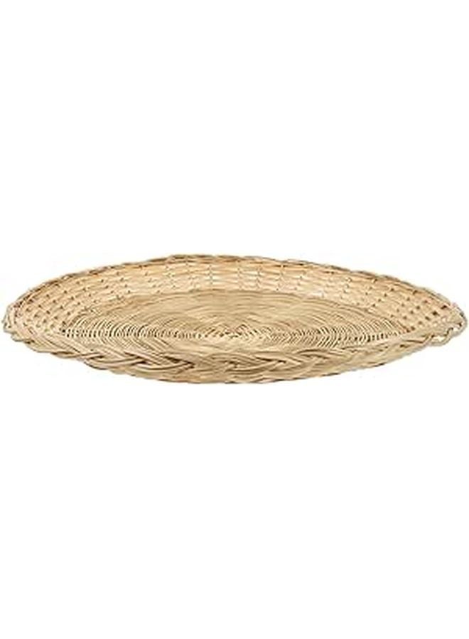 Handmade Woven Round Tray For Fruit Serving And Home Decor Storage Basket - Image 1