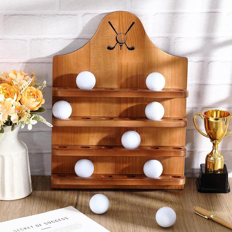 Marsui Wooden Golf Ball Display Case 24 Balls Wall Mounted Golf Ball Display Holder Collection Gifts for Golf Ball Enthusiasts158 x 118 Inch - Image 4