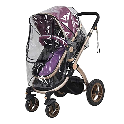 Estink Stroller Rain Cover Universal Pram Rain Cover PVC Transparent Can Be Folded for Stroller for Baby - Image 1