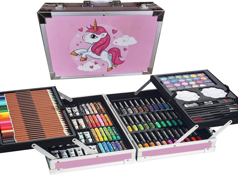 Bluebell kids 145 Pcs Coloring Kit Professional Artist Drawing Color Pencils Oil Pastel Sketches Water Colors and Aluminum Paint Brush for Art Craft - Image 1