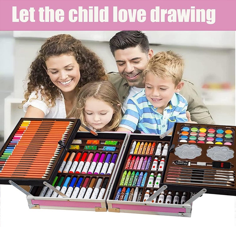 Bluebell kids 145 Pcs Coloring Kit Professional Artist Drawing Color Pencils Oil Pastel Sketches Water Colors and Aluminum Paint Brush for Art Craft - Image 2