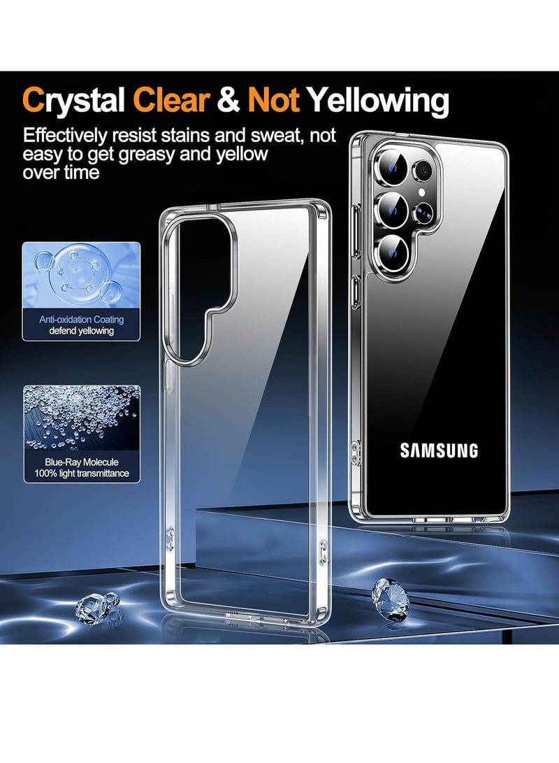 Case Compatible with Samsung Galaxy S25 Ultra Cover Transparent, Mobile Phone Case Thin Soft Silicone Anti-Yellow Protective Case - Clear - Image 3