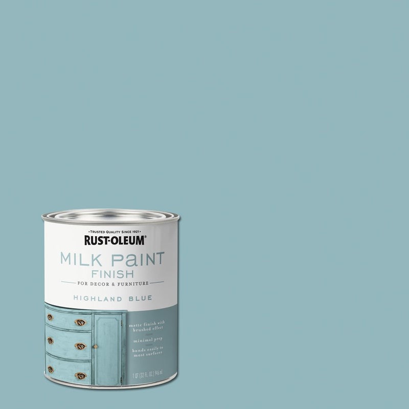 Rust-Oleum Highland Blue Milk Paint Finish | Decor and Furniture Applications | Matte Finish Brushed Effect | Minimal Prep Needed | No Primers Required | Easy Clean Up | Quart - Image 2