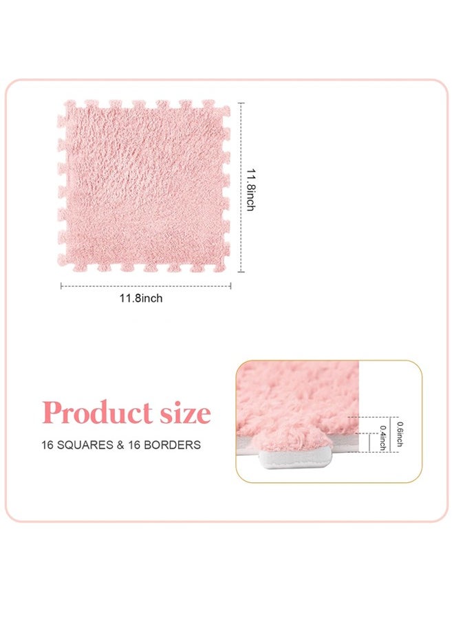 Generic - 12 Piece Carpet Squares Puzzle Mat Plush Interlocking Carpet Tiles Soft EVA Foam Mats Area Rugs for Home Playroom Foam Floor Tiles for Baby Mat for Floor Kids Play Mat Anti Slip Jigsaw Flooring Playmat Like Playroom Rug - Image 1