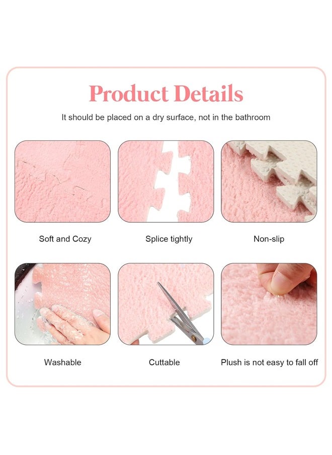 Generic - 12 Piece Carpet Squares Puzzle Mat Plush Interlocking Carpet Tiles Soft EVA Foam Mats Area Rugs for Home Playroom Foam Floor Tiles for Baby Mat for Floor Kids Play Mat Anti Slip Jigsaw Flooring Playmat Like Playroom Rug - Image 1