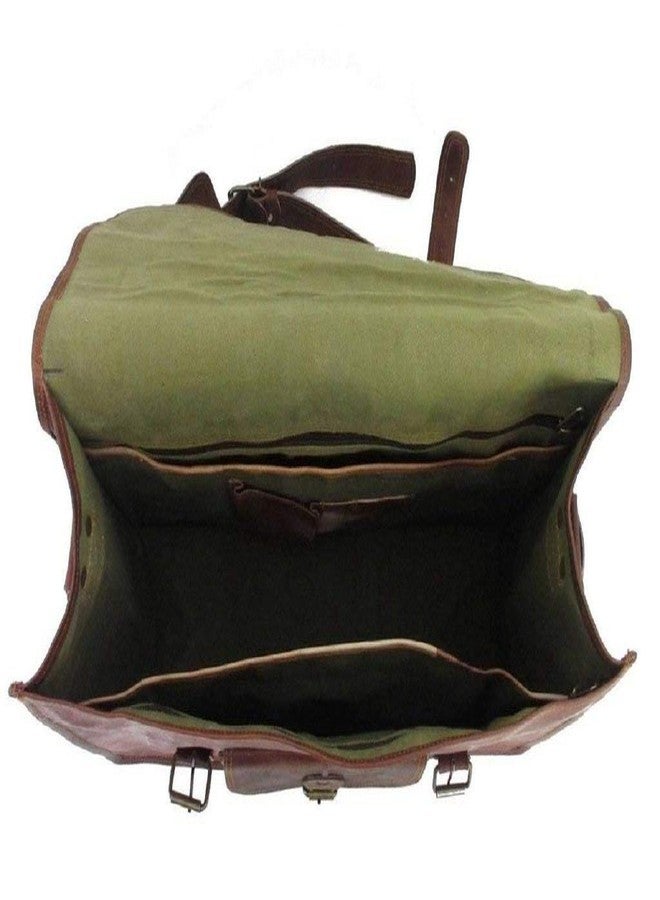 RSN Unisex Leather Bags and Backpacks For College, Travelling, Camping, Cycling and Hiking - Brown - Size: LxBxH - 15 inches - Image 3