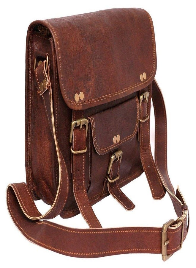RSN Unisex Leather Bags and Backpacks For College, Travelling, Camping, Cycling and Hiking - Brown - Size: LxBxH - 15 inches - Image 1