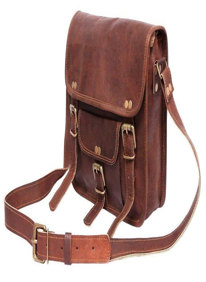RSN Unisex Leather Bags and Backpacks For College, Travelling, Camping, Cycling and Hiking - Brown - Size: LxBxH - 15 inches - Image 2