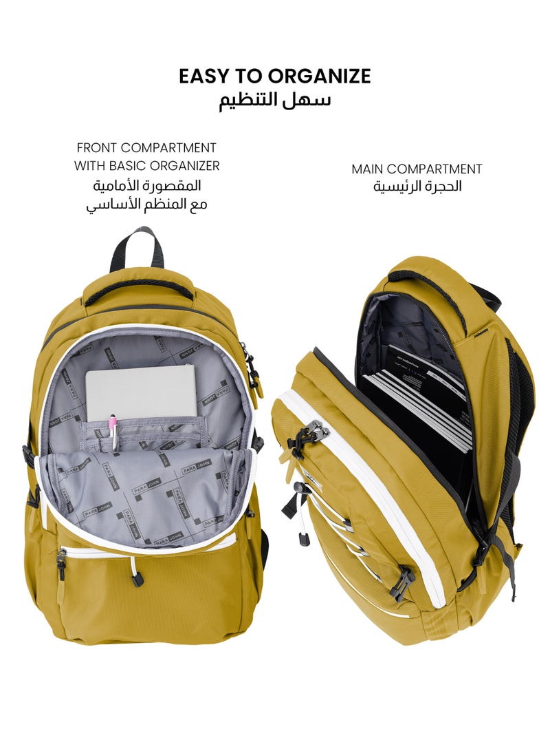 بارا جون حقيبة ظهر مدرسية بوباليو  لتر بسعة كبيرة وخفيفة الوزن ومقاومة للماء للأولاد والبنات لون أصفر - Image 3