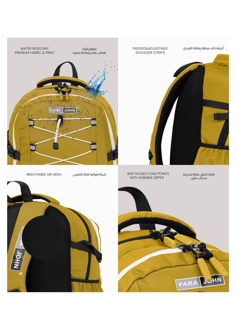 بارا جون حقيبة ظهر مدرسية بوباليو  لتر بسعة كبيرة وخفيفة الوزن ومقاومة للماء للأولاد والبنات لون أصفر - Image 4