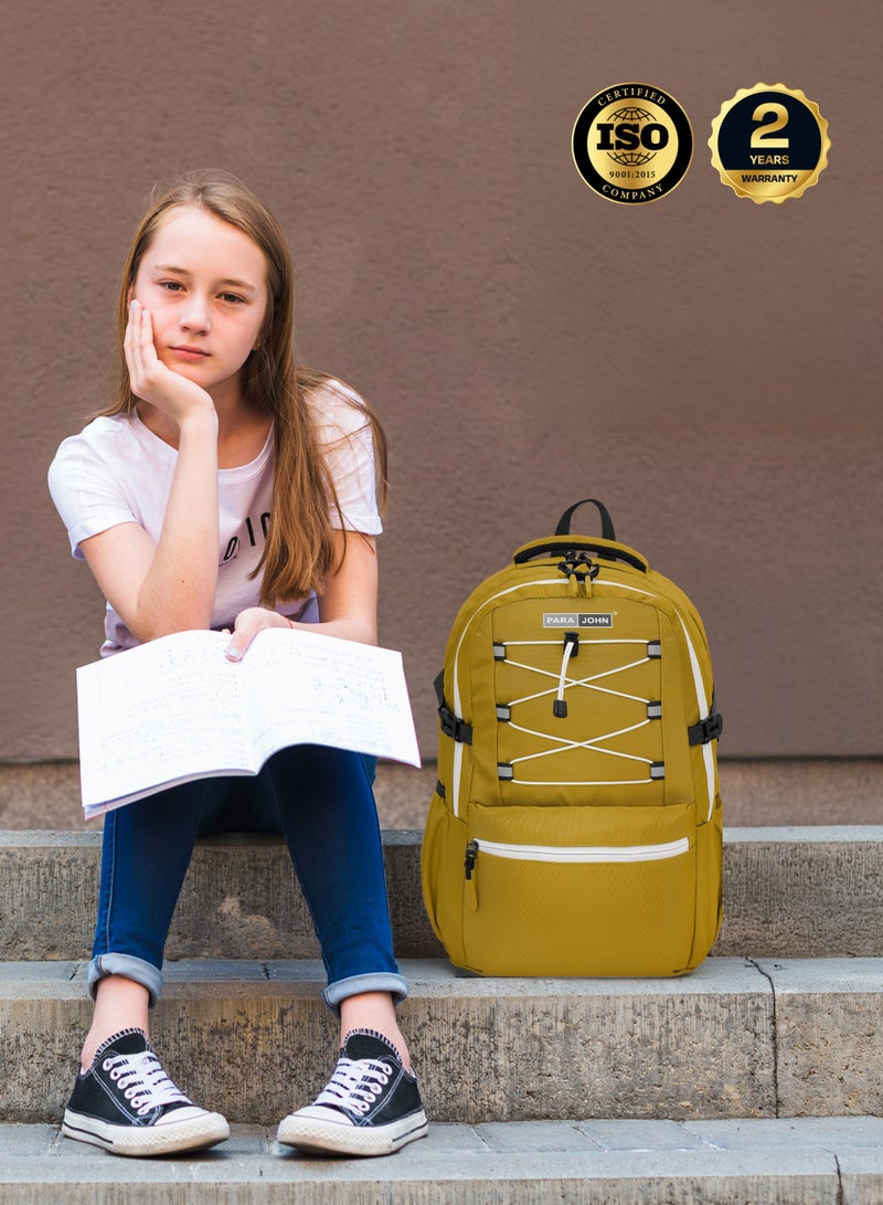 بارا جون حقيبة ظهر مدرسية بوباليو  لتر بسعة كبيرة وخفيفة الوزن ومقاومة للماء للأولاد والبنات لون أصفر - Image 5