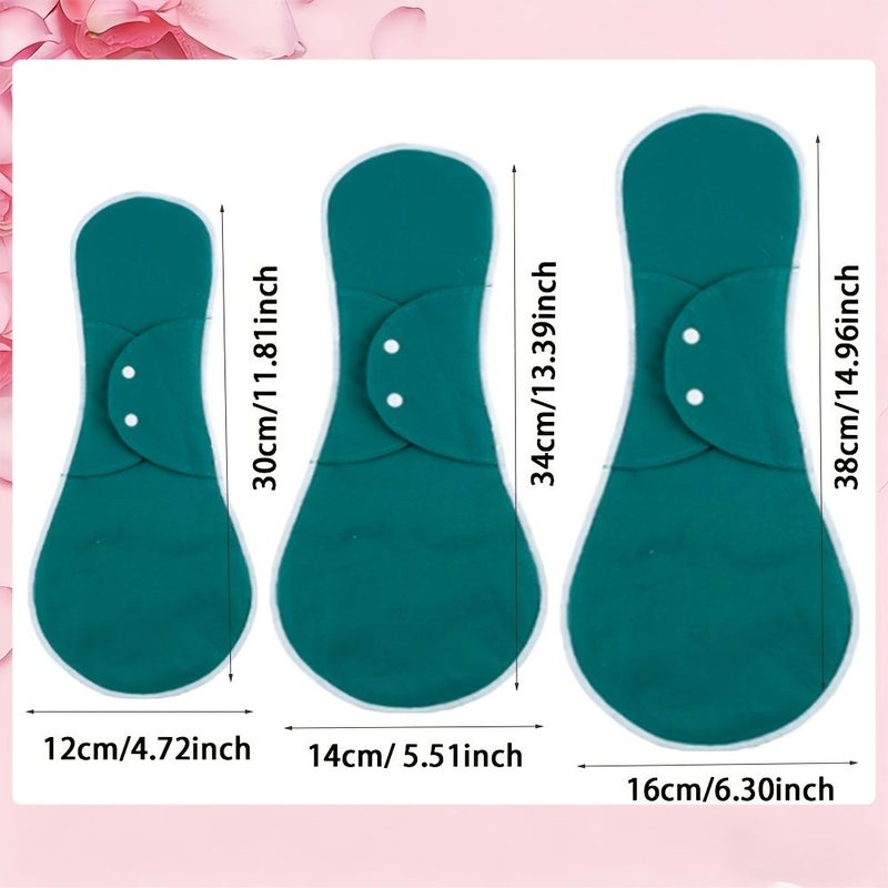 3pcs Reusable Beige Sanitary Pads Ultra Absorbent Soft Breathable Cotton Mesh Unscented - Image 2