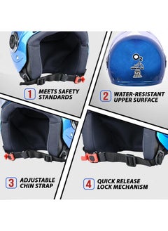 O2 O2 Open Face / Half face Helmet Unisex for Bike Women Men ISI Certified with Clear Visor Smooth Finish Lightweight & Compact (Blue, 580mm Medium)  - Image 5