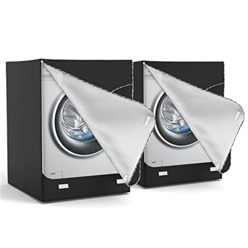STARTWO 2Pack Washer Dryer Cover,Washine Machine Cover Waterproof Dustproof for Washing Front-Loading Machine, W27 D33 H39 inch (Black) - Image 1