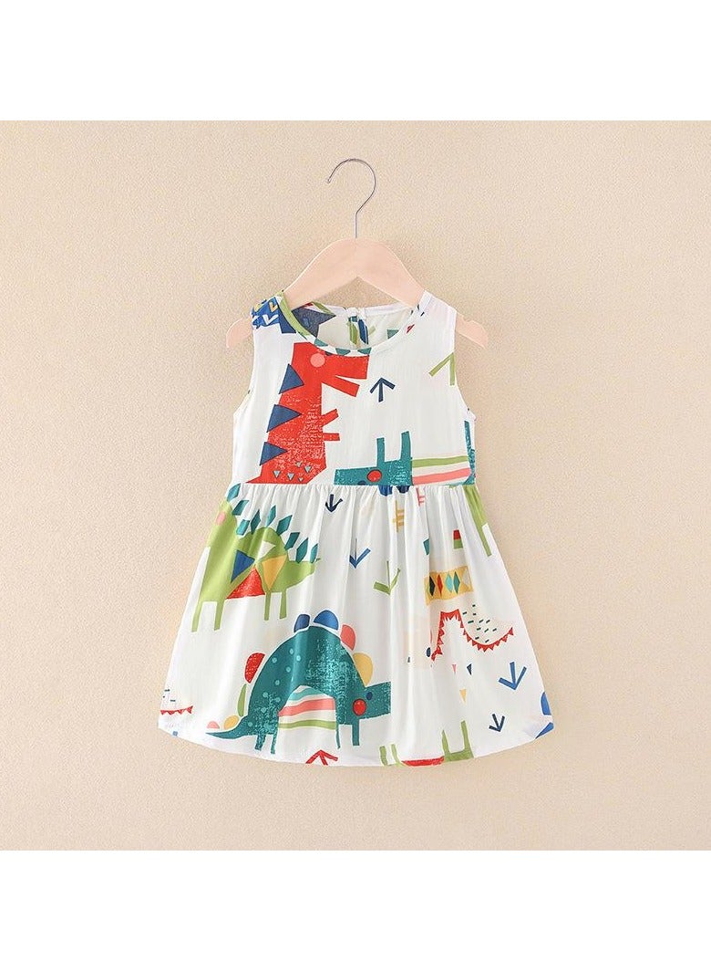 Loquat Girls Summer  Halter Dress  Cotton  Children Floral Dress - Image 1