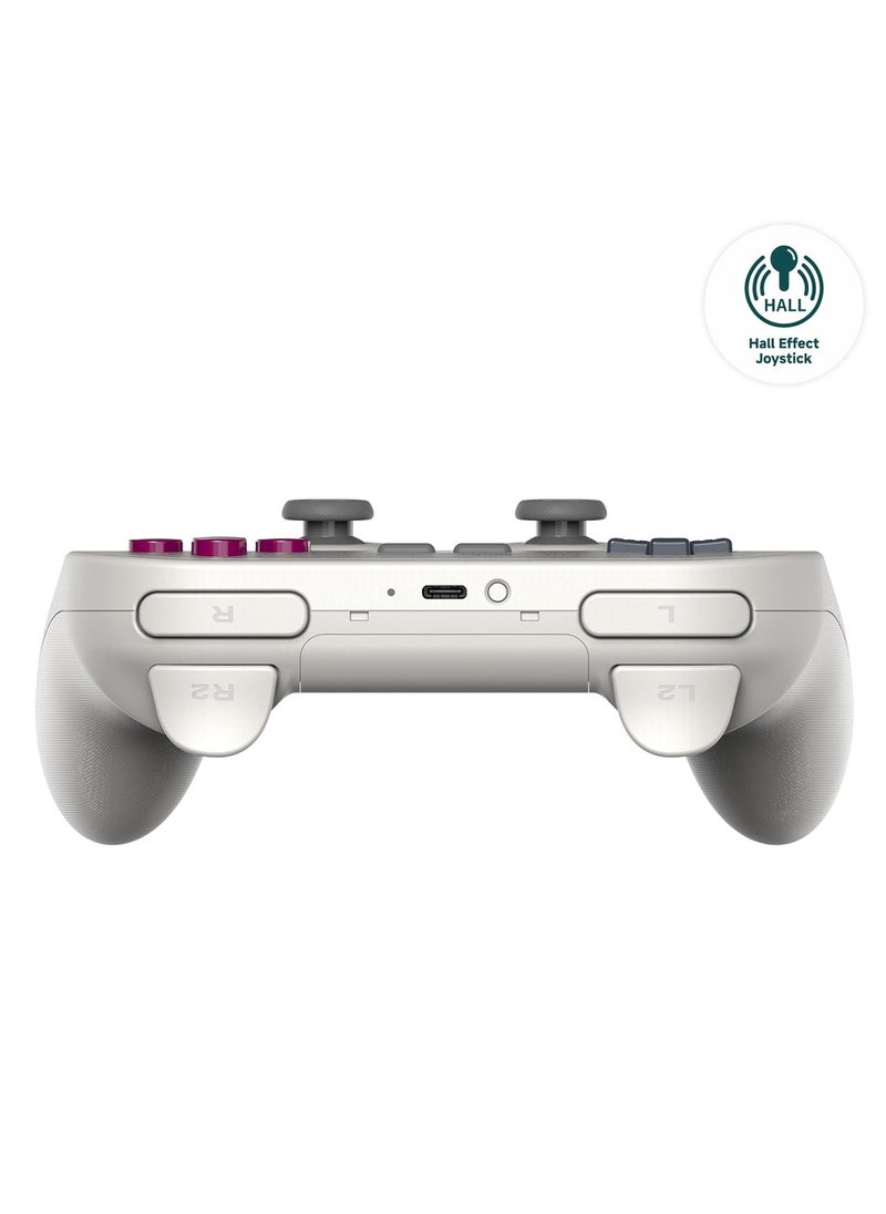 Generic 8Bitdo Pro 2 Bluetooth Controller for Switch, Hall Effect Joystick Update, Wireless Gaming Controller for Switch, PC, Android, and Steam Deck  Apple (White)  - Image 2