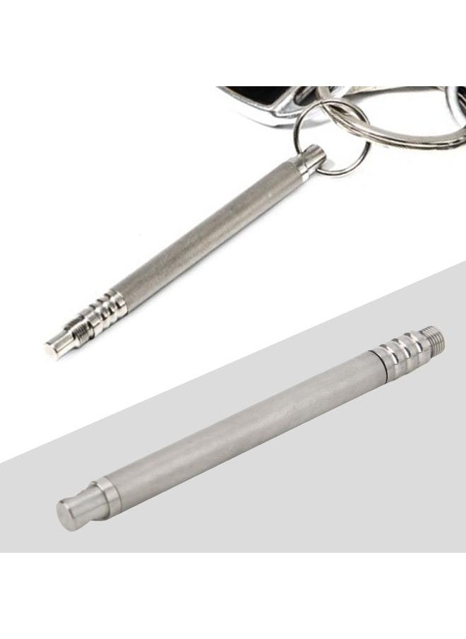 Portable Titanium Alloy Toothpick Integration Holders Anti Rust Non Disposable(silver )