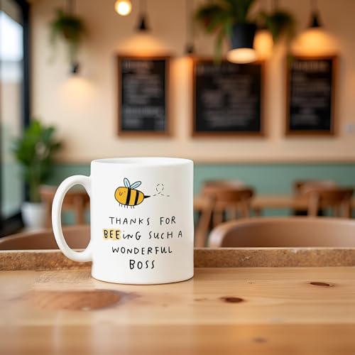 DAYS Thanks for Beeing Wonderful Boss Coffee Mug, White Ceramic, Cute Bee Design, Appreciation Gift Mug for Boss, Bosses Like You are Special and Few, Thank You Gift, Work, Office - Image 4