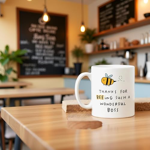 DAYS Thanks for Beeing Wonderful Boss Coffee Mug, White Ceramic, Cute Bee Design, Appreciation Gift Mug for Boss, Bosses Like You are Special and Few, Thank You Gift, Work, Office - Image 2