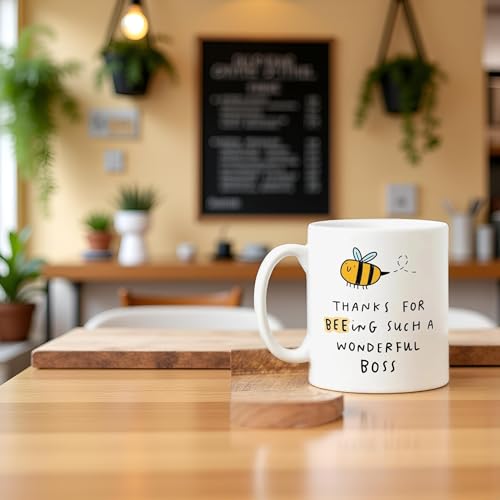 DAYS Thanks for Beeing Wonderful Boss Coffee Mug, White Ceramic, Cute Bee Design, Appreciation Gift Mug for Boss, Bosses Like You are Special and Few, Thank You Gift, Work, Office - Image 3