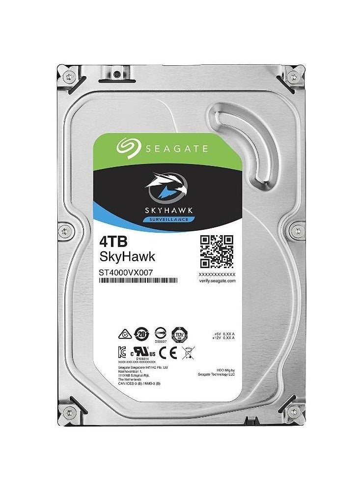 Seagate Skyhawk 4 TB, Video Internal Hard HDD – 3.5", SATA 6Gb/s, 256MB Cache, for DVR NVR Security Camera System, with in-house Rescue Services (ST4000VX016) 4.0 TB 4 TB - Image 2