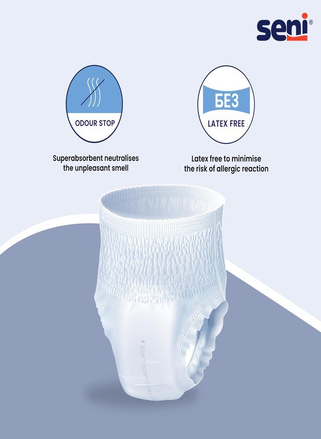 Seni Pants Classic Adult Diaper Pants (Pull-Ups), Breathable, Leak-Proof, with Wetness Indicator, Size Large, 10 Pcs per Pack - Image 4