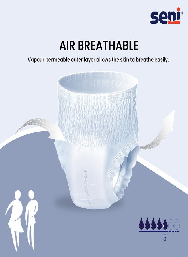 Seni Pants Classic Adult Diaper Pants (Pull-Ups), Breathable, Leak-Proof, with Wetness Indicator, Size Large, 10 Pcs per Pack - Image 2