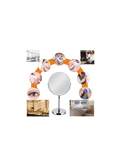 Wrixty Makeup Mirror for Women 360 Rotating Double Sided Tabletop Cosmetic Mirror Bathroom Shaving Mirror with Stand  - Image 3